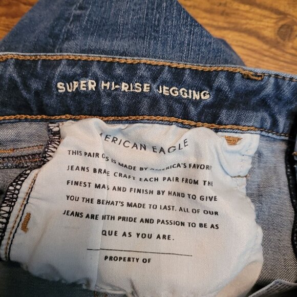 American Eagle Jeans 10 R 360 Next Level Stretch Super Hi Rise Jegging - Picture 5 of 11